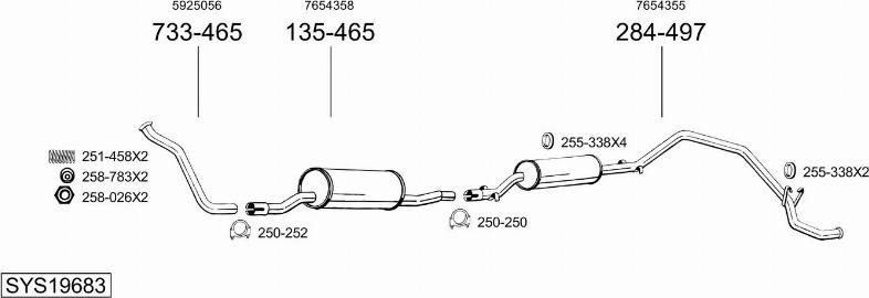 Bosal SYS19683 - Sistem de esapament allinparts.ro