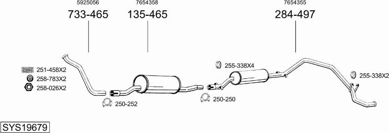 Bosal SYS19679 - Sistem de esapament - allinparts.ro