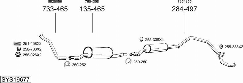 Bosal SYS19677 - Sistem de esapament allinparts.ro