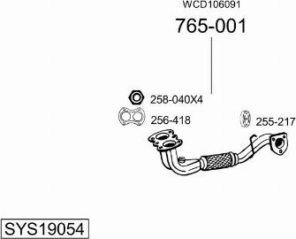Bosal SYS19054 - Sistem de esapament allinparts.ro