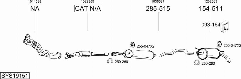 Bosal SYS19151 - Sistem de esapament - allinparts.ro