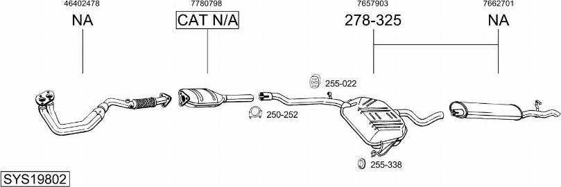 Bosal SYS19802 - Sistem de esapament - allinparts.ro