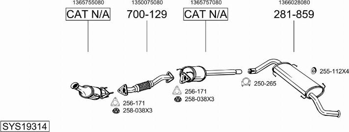Bosal SYS19314 - Sistem de esapament - allinparts.ro