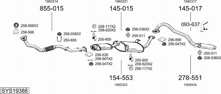 Bosal SYS19388 - Sistem de esapament - allinparts.ro