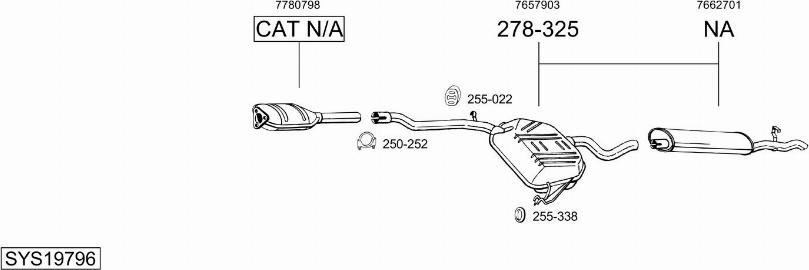 Bosal SYS19796 - Sistem de esapament - allinparts.ro