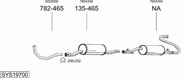 Bosal SYS19700 - Sistem de esapament - allinparts.ro