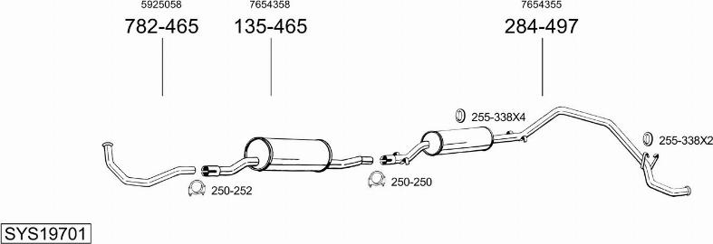 Bosal SYS19701 - Sistem de esapament - allinparts.ro