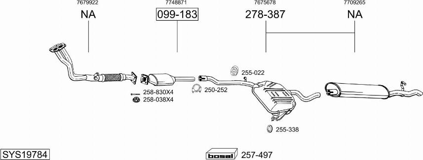 Bosal SYS19784 - Sistem de esapament allinparts.ro