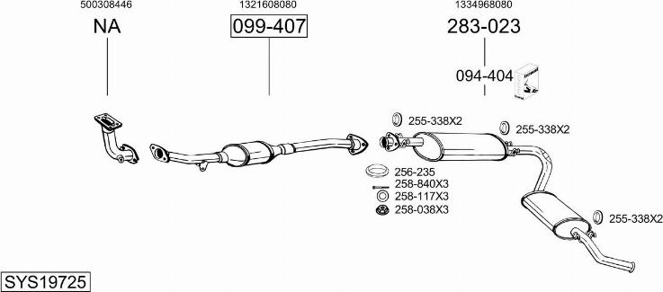 Bosal SYS19725 - Sistem de esapament - allinparts.ro