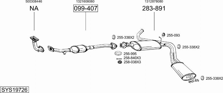 Bosal SYS19726 - Sistem de esapament - allinparts.ro