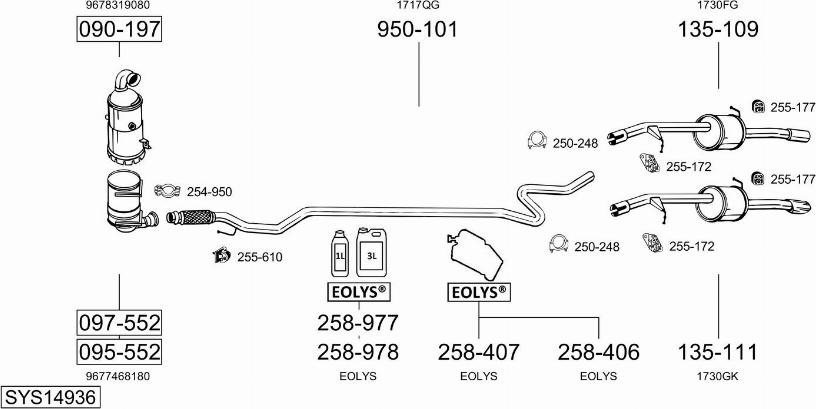 Bosal SYS14936 - Sistem de esapament - allinparts.ro