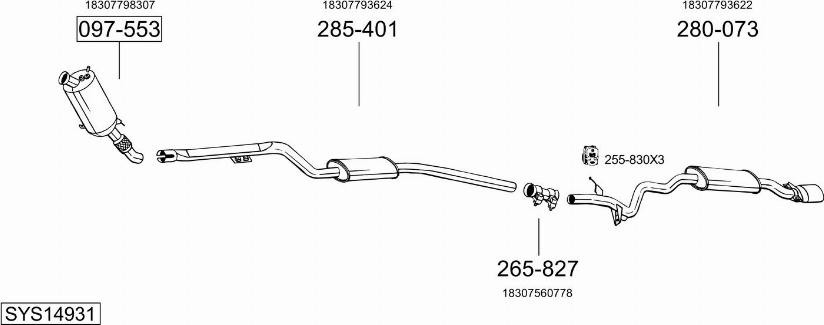 Bosal SYS14931 - Sistem de esapament - allinparts.ro