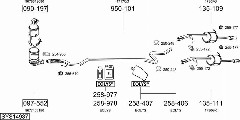 Bosal SYS14937 - Sistem de esapament - allinparts.ro