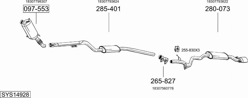 Bosal SYS14928 - Sistem de esapament - allinparts.ro