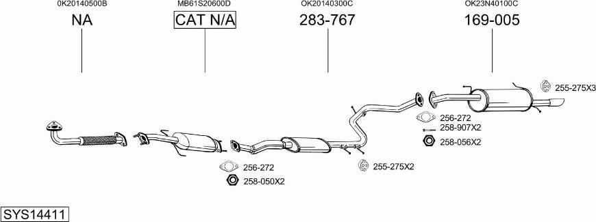 Bosal SYS14411 - Sistem de esapament - allinparts.ro