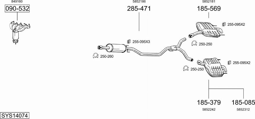 Bosal SYS14074 - Sistem de esapament allinparts.ro