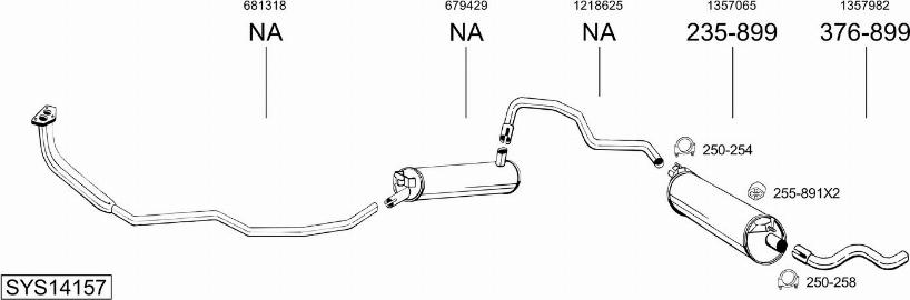 Bosal SYS14157 - Sistem de esapament allinparts.ro