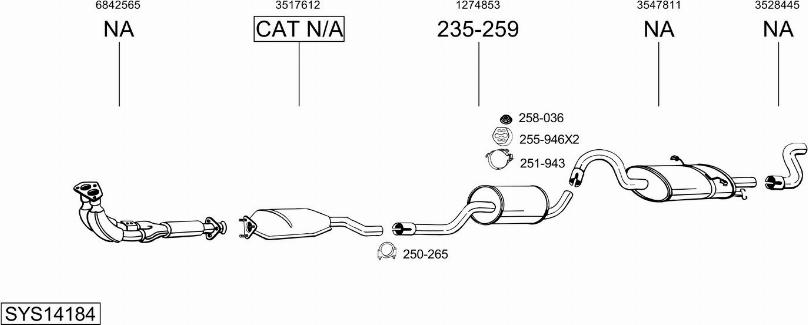 Bosal SYS14184 - Sistem de esapament - allinparts.ro