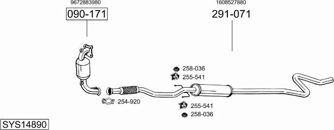 Bosal SYS14890 - Sistem de esapament - allinparts.ro
