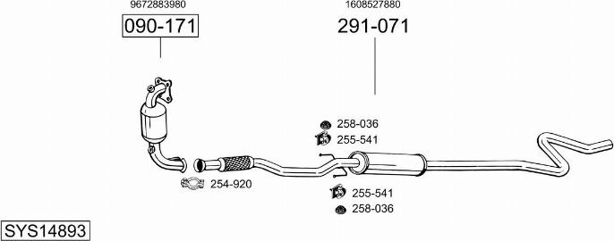 Bosal SYS14893 - Sistem de esapament allinparts.ro