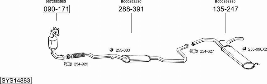 Bosal SYS14883 - Sistem de esapament - allinparts.ro