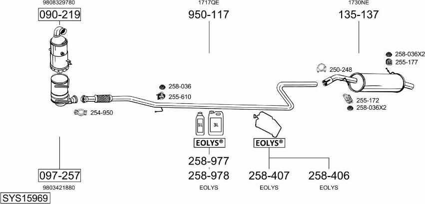 Bosal SYS15969 - Sistem de esapament - allinparts.ro