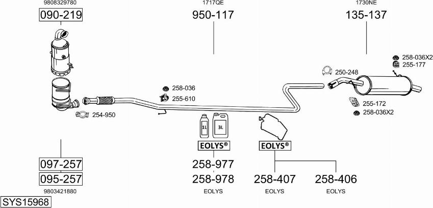 Bosal SYS15968 - Sistem de esapament - allinparts.ro