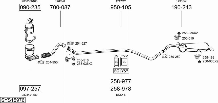 Bosal SYS15976 - Sistem de esapament - allinparts.ro