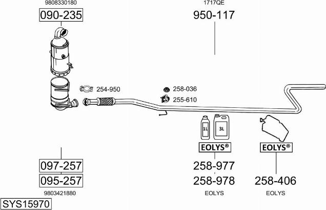 Bosal SYS15970 - Sistem de esapament - allinparts.ro