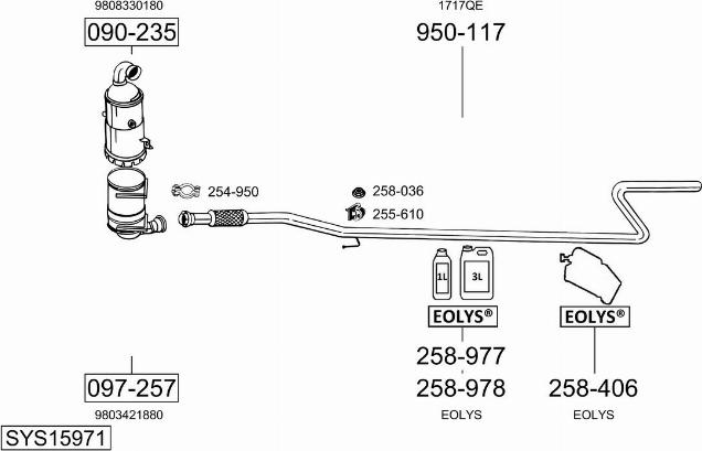 Bosal SYS15971 - Sistem de esapament - allinparts.ro
