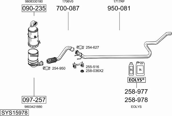 Bosal SYS15978 - Sistem de esapament - allinparts.ro