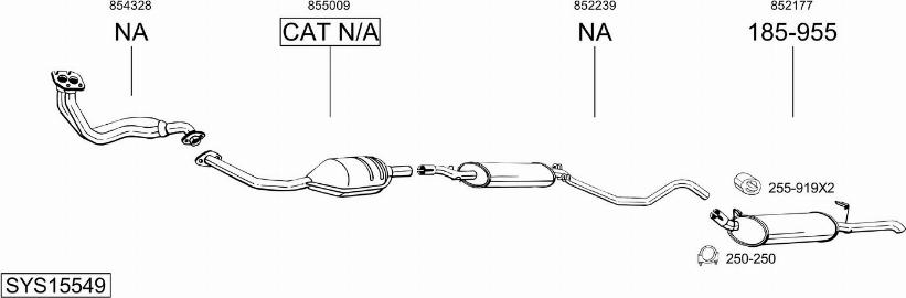 Bosal SYS15549 - Sistem de esapament - allinparts.ro