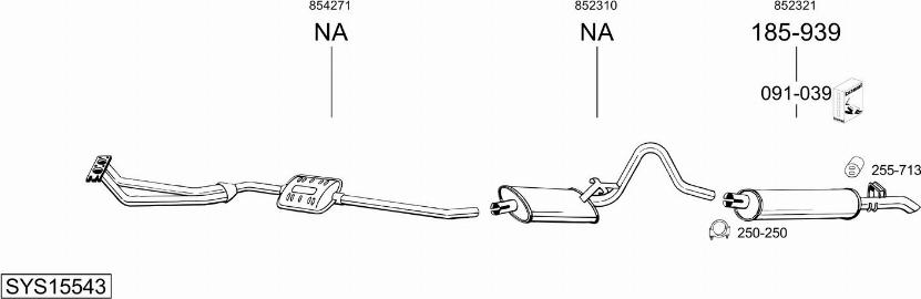 Bosal SYS15543 - Sistem de esapament - allinparts.ro