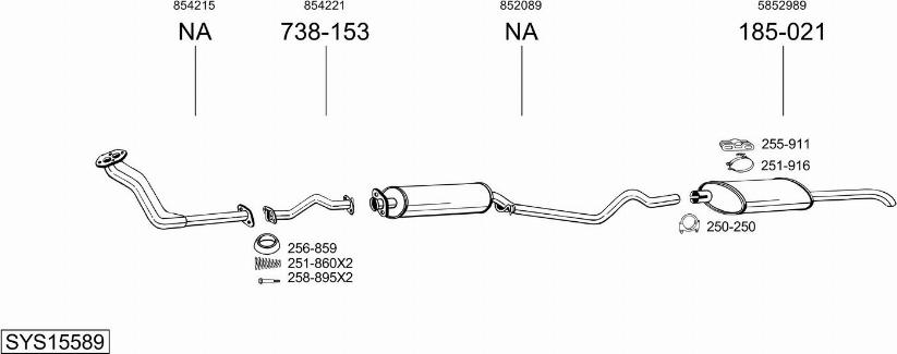 Bosal SYS15589 - Sistem de esapament allinparts.ro