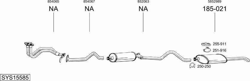 Bosal SYS15585 - Sistem de esapament - allinparts.ro