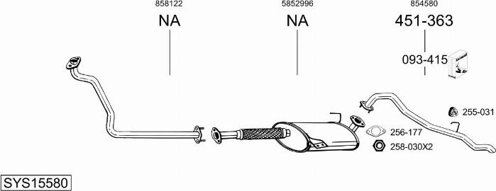 Bosal SYS15580 - Sistem de esapament - allinparts.ro