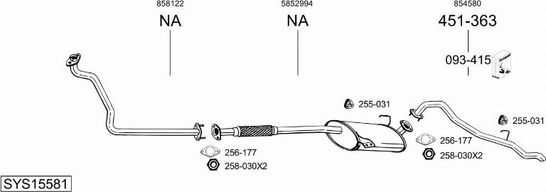 Bosal SYS15581 - Sistem de esapament - allinparts.ro