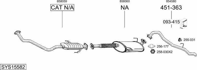 Bosal SYS15582 - Sistem de esapament - allinparts.ro