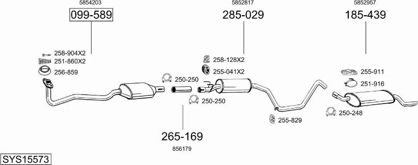Bosal SYS15573 - Sistem de esapament allinparts.ro