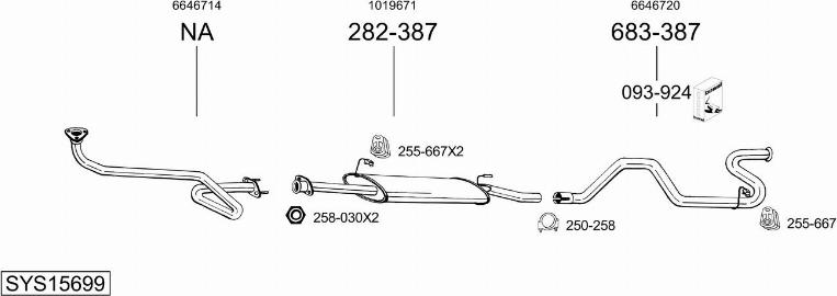 Bosal SYS15699 - Sistem de esapament - allinparts.ro