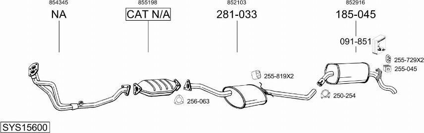 Bosal SYS15600 - Sistem de esapament - allinparts.ro