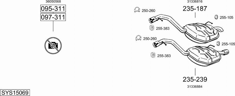 Bosal SYS15069 - Sistem de esapament allinparts.ro