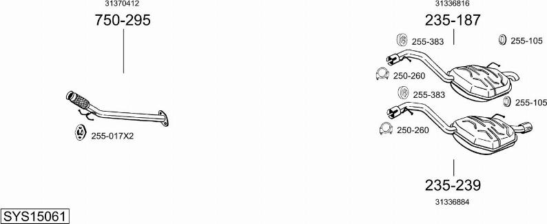 Bosal SYS15061 - Sistem de esapament allinparts.ro