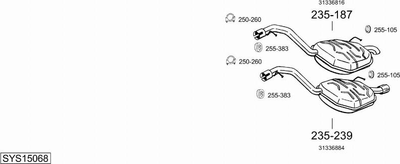 Bosal SYS15068 - Sistem de esapament allinparts.ro