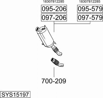 Bosal SYS15197 - Sistem de esapament - allinparts.ro