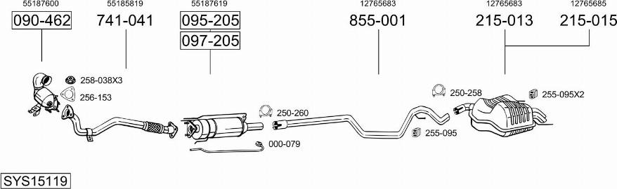 Bosal SYS15119 - Sistem de esapament - allinparts.ro