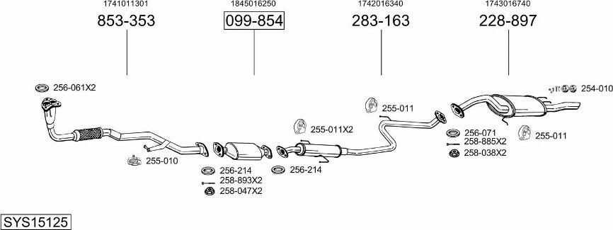 Bosal SYS15125 - Sistem de esapament allinparts.ro