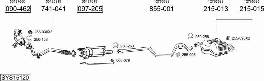 Bosal SYS15120 - Sistem de esapament - allinparts.ro