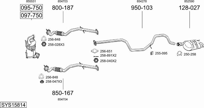 Bosal SYS15814 - Sistem de esapament allinparts.ro