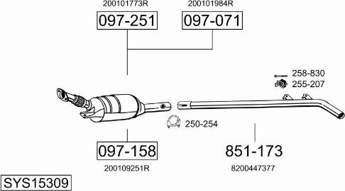 Bosal SYS15309 - Sistem de esapament - allinparts.ro